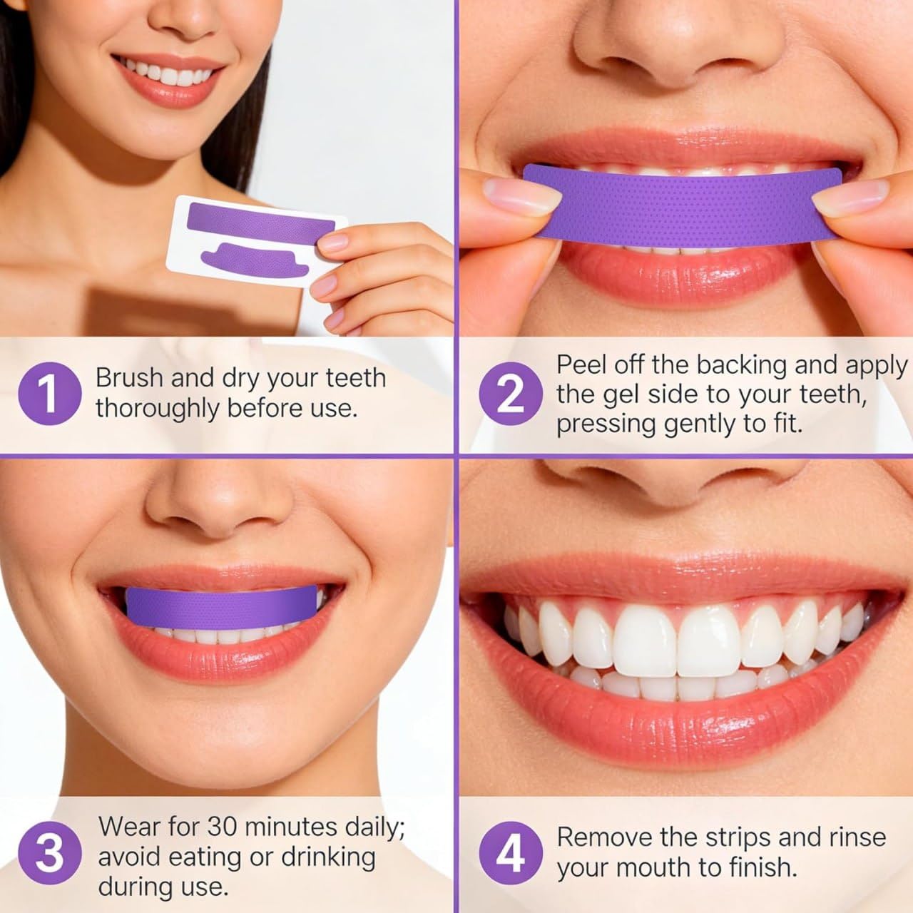 Purple Whitening Strips for Brighter Smiles