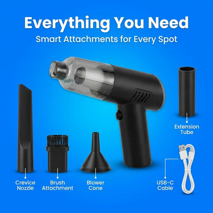 Portable 3-in-1 Vacuum Cleaner for Home, Car, Desk & Corners