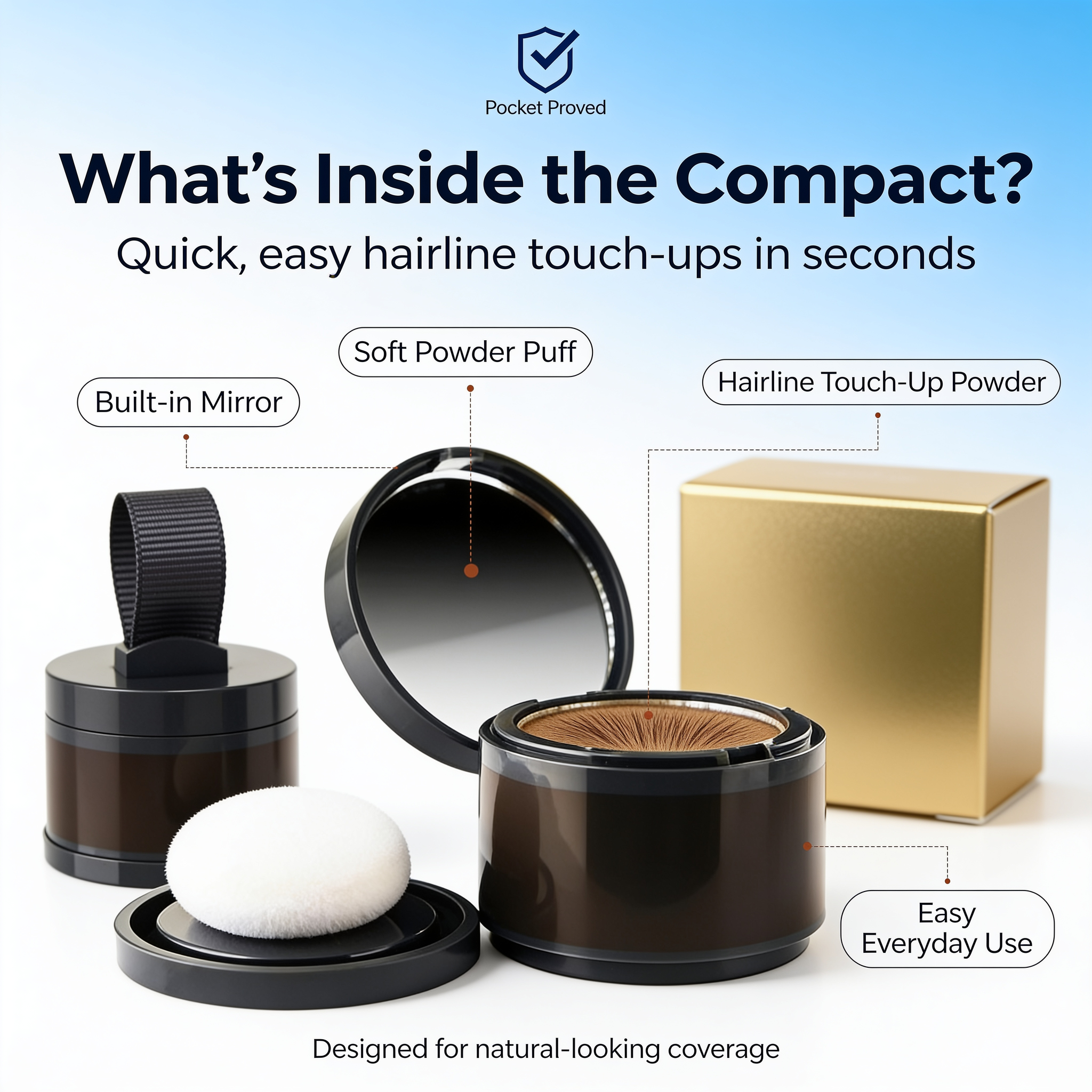 Instant Hairline Touch-Up Powder for Men & Women
