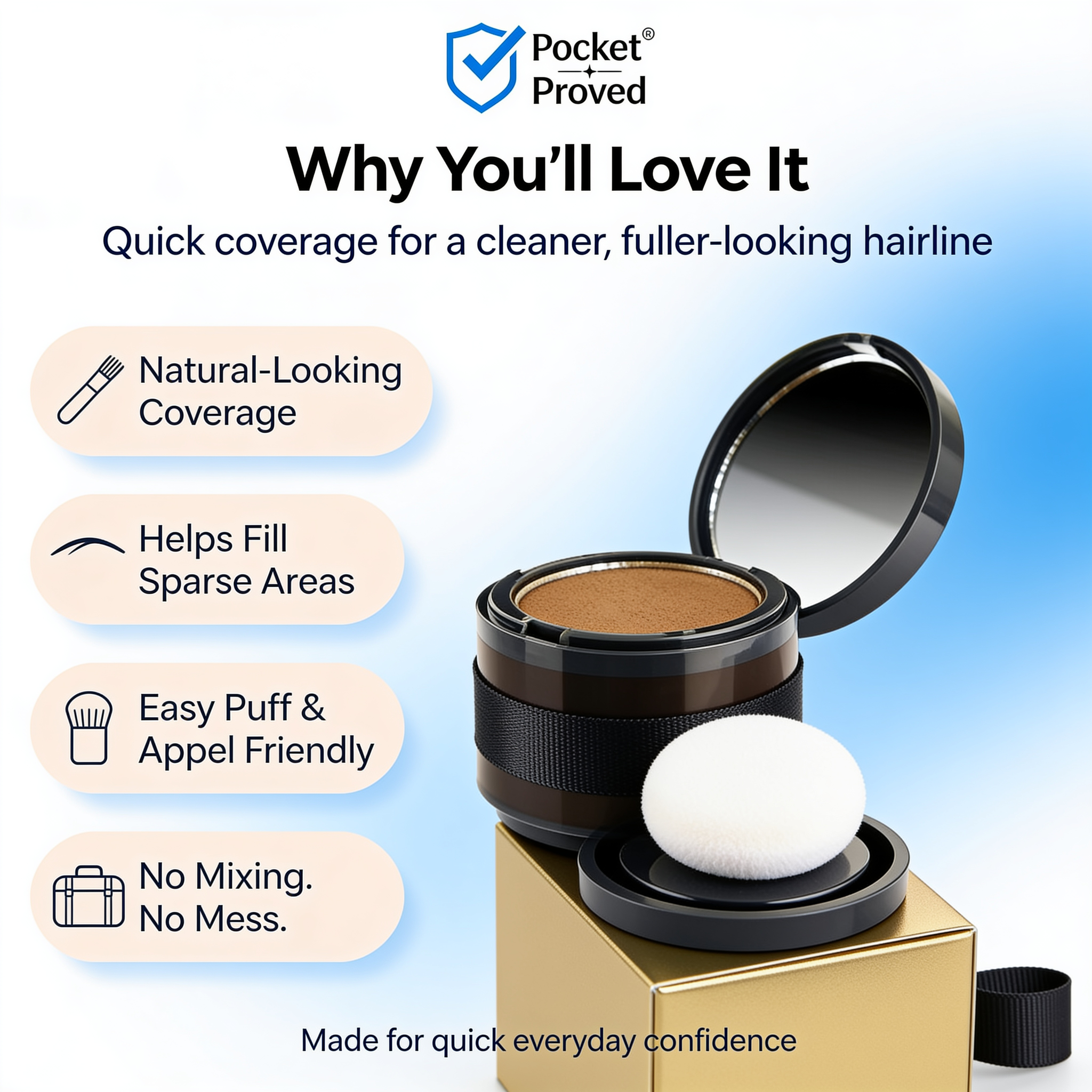 Instant Hairline Touch-Up Powder for Men & Women