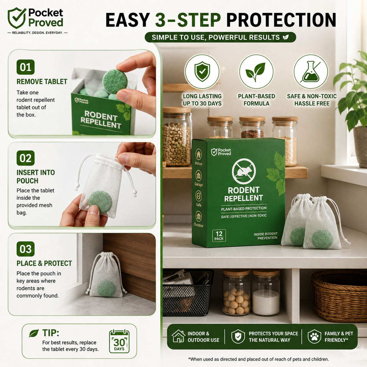 Natural Rodent and Pest Repellent Balls | Peppermint & Herbal Formula